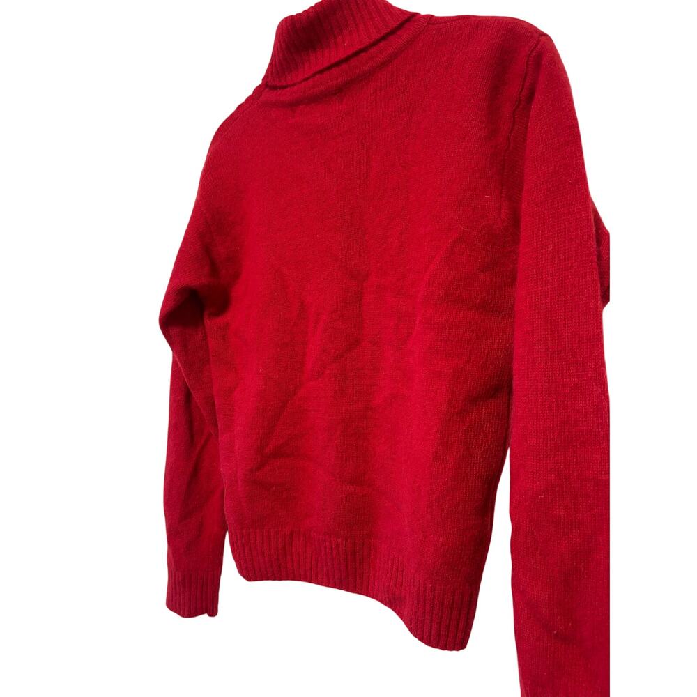 SK & Company Women's Red Angora Wool Cable Knit Turtleneck Sweater M - Picture 9 of 9